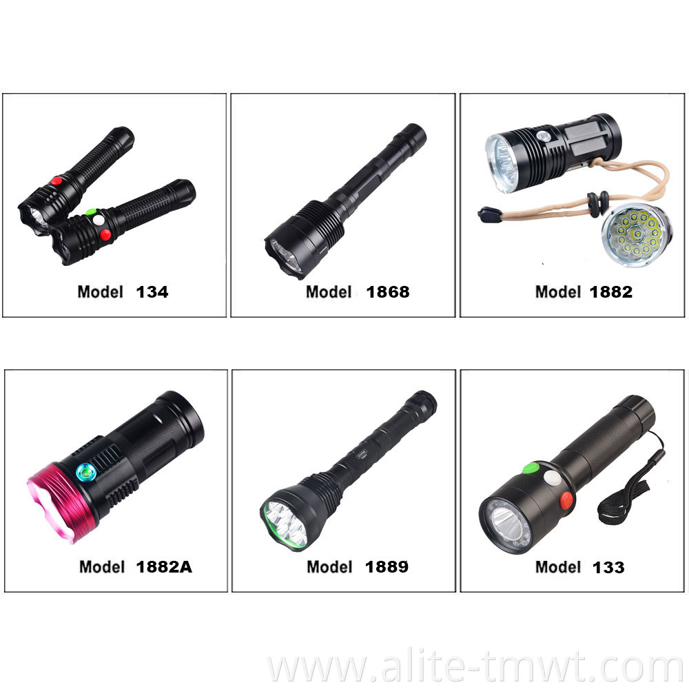 High Power 10W Waterproof 26650 Battery Dual UV 395nm And XM-L2 White LED Flashlight For Night Fishing